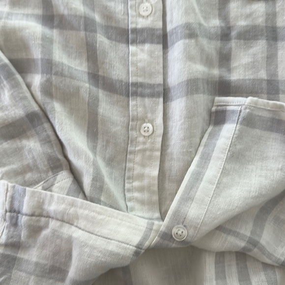 RAILS Hunter Plaid Linen Shirt in White - Picture 6 of 6